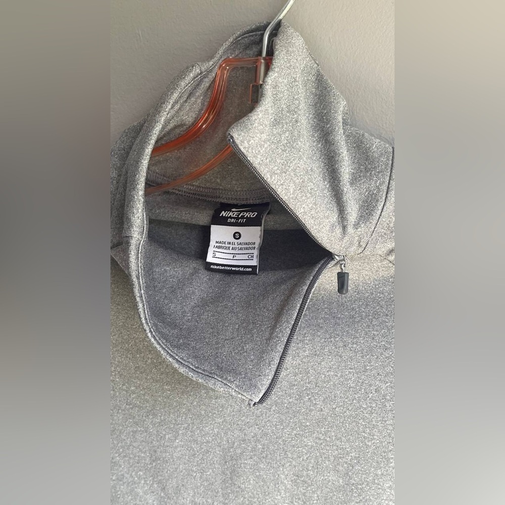 Nike Pro Running Jacket Womens Small Gray Dri Fit‎ Zippered Mock Neck Athleisure - Picture 5 of 9